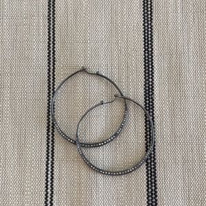 Stella & Dot black hoop earrings